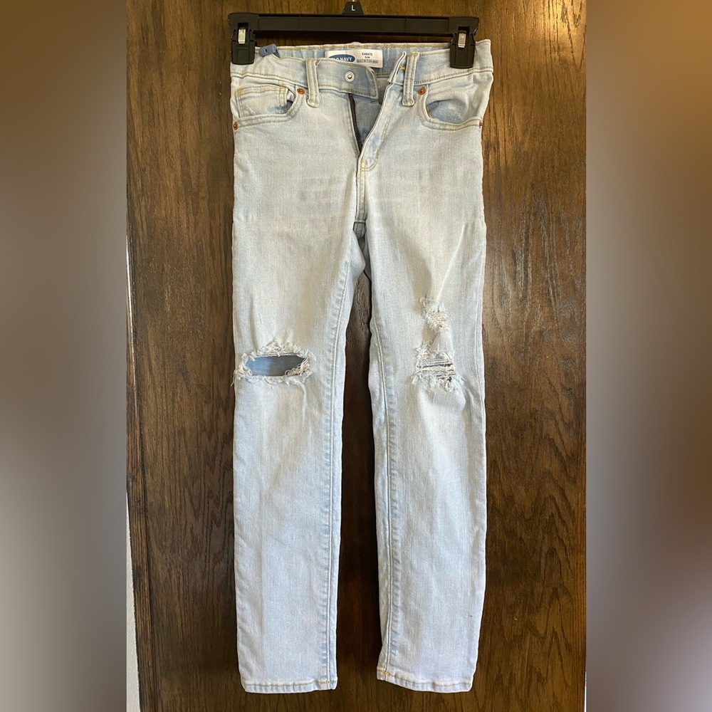 Old navy light wash karate slim distressed jeans